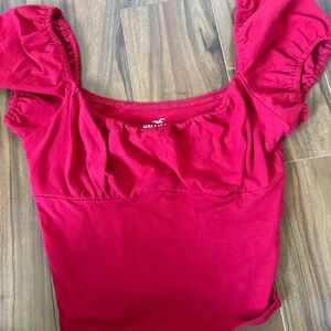 Burgundy red crop top